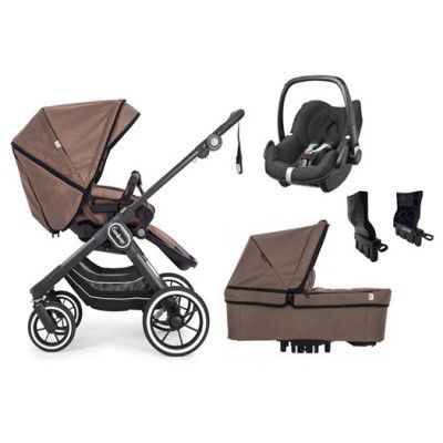 Emmaljunga NXT90 F duovagn, autumn brown + Maxi-Cosi Pebble babyskydd
