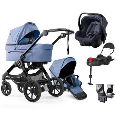 Emmaljunga NXT90 Flat duovagn 2023 + Britax Primo babyskydd + bas + adapter