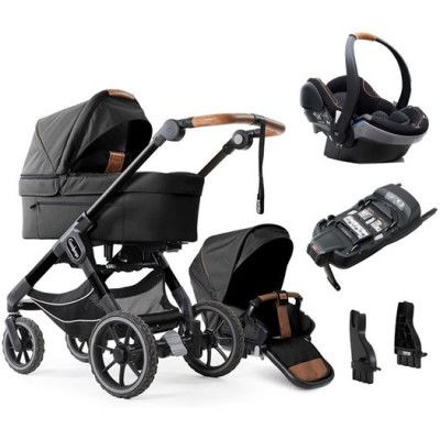 Emmaljunga NXT90 Flat duovagn 2023 + Emmaljunga babyskydd + isofix-bas + adapter