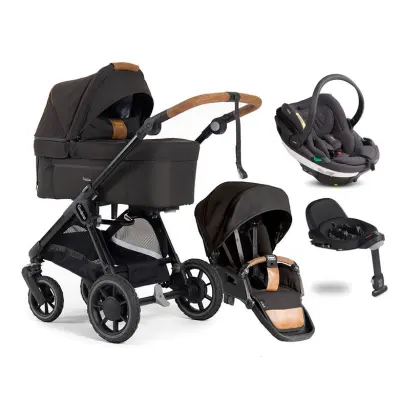 Emmaljunga Sento Outdoor duovagn Flat + Go Beyond babyskydd + bas