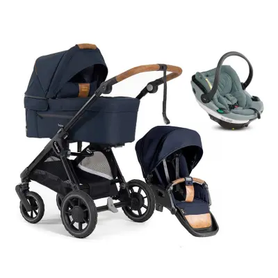 Emmaljunga Sento Outdoor duovagn Flat + Go Beyond babyskydd