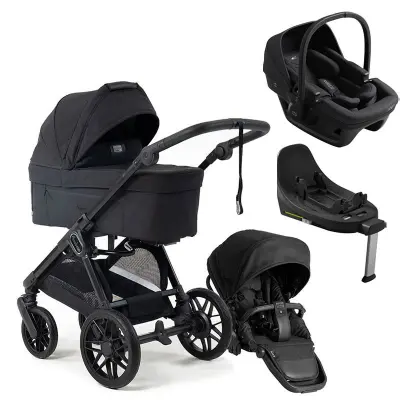 Emmaljunga Sento Pro duovagn Ergo+ 2027 + Axkid Zero Pro babyskydd + isofixbas