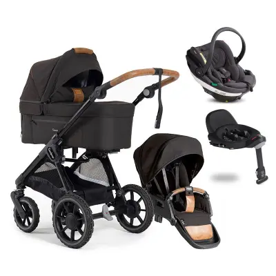 Emmaljunga Sento Pro outdoor duovagn Flat+ Go Beyond babyskydd + bas