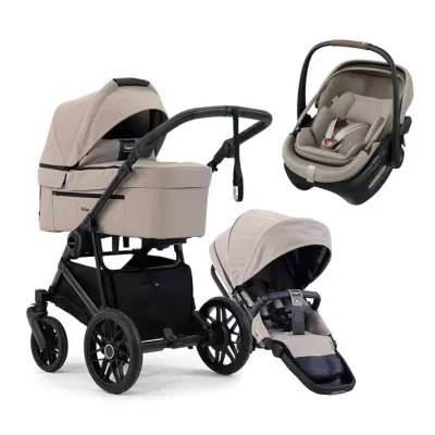 Emmaljunga Super Sonic duovagn + Maxi-Cosi Coral Slide Pro babyskydd
