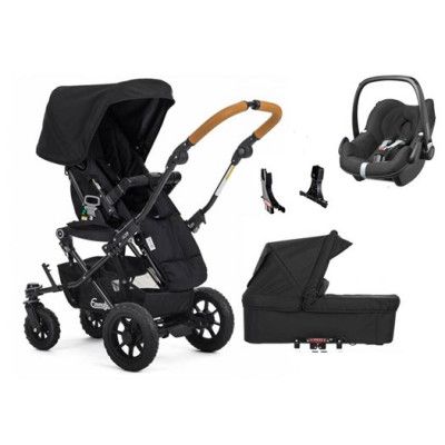 Emmaljunga Viking duovagn + babyskydd&adapter, Competition black/outdoor