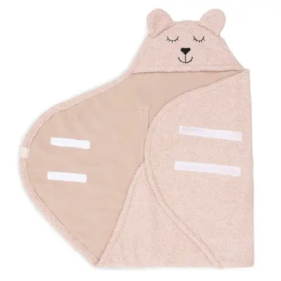 Jollein omlottåkpåse babyskydd, teddybjörn bouclé wild rose
