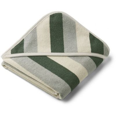 Liewood badcape Alba, rand garden green/sandy/dove blue