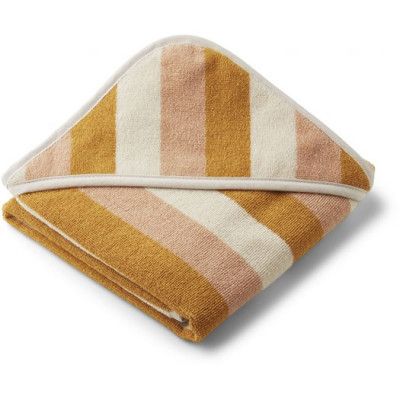 Liewood badcape Alba, rand peach/sandy/yellow mellow