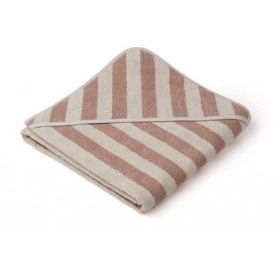 Liewood badcape Louie stripe, rose/sandy