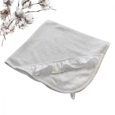 NG Baby badcape med volang, vit