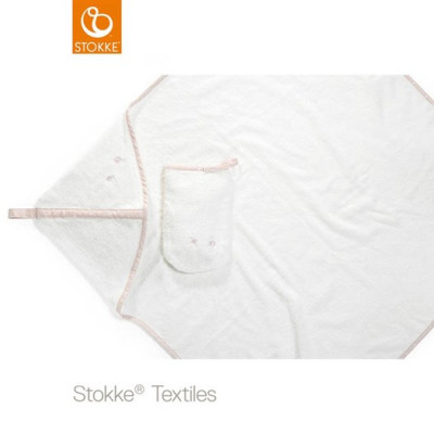 Stokke badcape, pink bee EKO