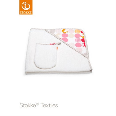 Stokke badcape, pink dots