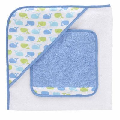 StorOchLiten Triboro, Badcape med tvättlapp blå