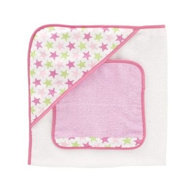 StorOchLiten Triboro, Badcape med tvättlapp rosa