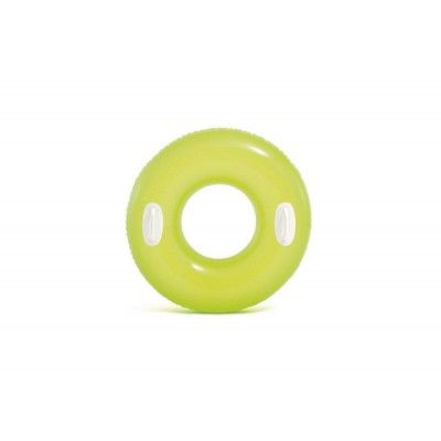 INTEX Badring med handtag Neon 76cm : Färg - Gul - INTEX -  Leksaksaffären