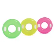INTEX Badring med handtag Neon 76cm : Färg - Rosa - INTEX -  Leksaksaffären