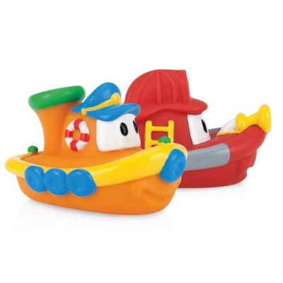 Nuby Badleksaker Båtar 2-pack (Röd/Orange)