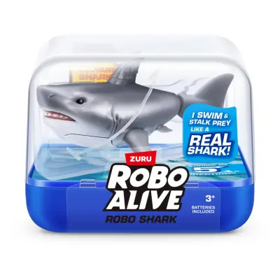Robo Alive Robo Shark Ljusgrå - Robo Alive -  Leksaksaffären