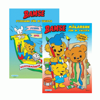 Egmont Kärnan Bamse, Målarbok&pysselbok med klistermärken för de yngsta, 24+24 sidor