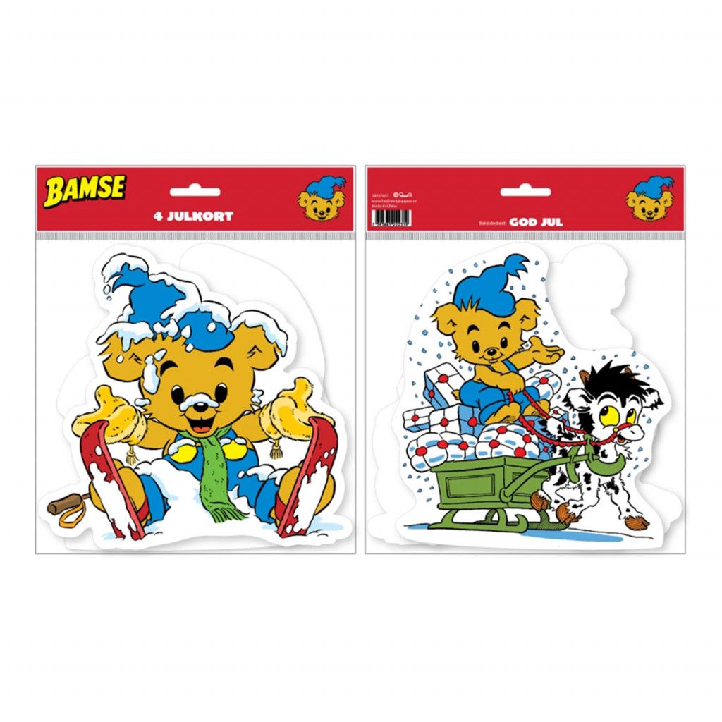 Julkort Bamse 4pack Barn & Babybutiken