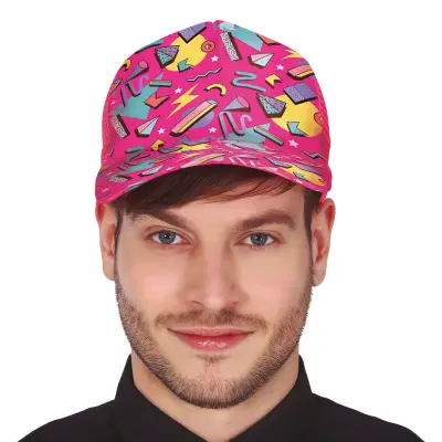 80-tals Keps Rosa med Mönster - One size