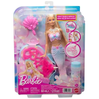 Barbie Bubble Sparkle Mermaid - Barbie -  Leksaksaffären