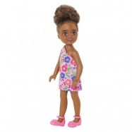 Barbie Chelsea uppsatt hÃ¥r med blommig dress HGT07