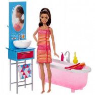 Barbie med badkar och handfat