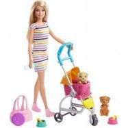 Barbie med valpar och vagn hundvakt