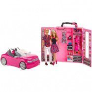 Barbie Mega Pack Barbie och Ken med cabriolet, garderob och kläder