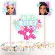 Barbie Tårtdekoration"Happy Birthday"