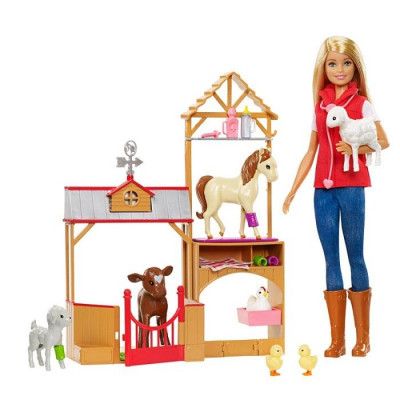 Barbie Veterinär med djur och tillbehör