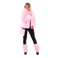 Pälsjacka Kort Rosa - Medium