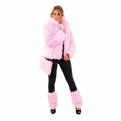 Pälsjacka Kort Rosa - Medium