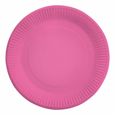 Papperstallrikar Neonrosa - 8-pack