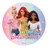 Tårtbild Barbie Disco - 20 cm