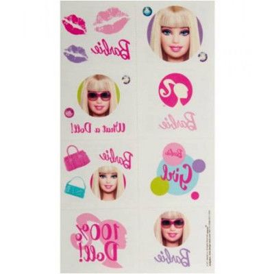 Tatueringar med fina Barbie 16 stycken på 1 ark