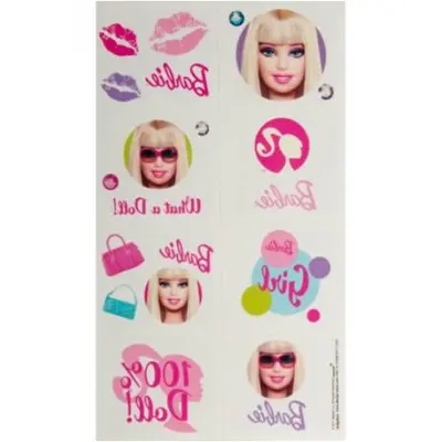 Tatueringar med fina Barbie 16 stycken på 1 ark