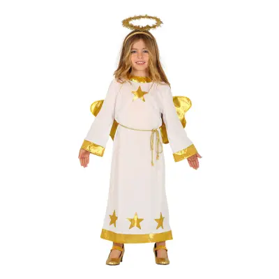 Ängel Guld/Vit Barn Maskeraddräkt - Small
