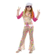 60-tals Hippieflicka Barn Maskeraddräkt - Medium