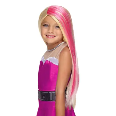 Barbie Rosa/Blond Barn Peruk - One size