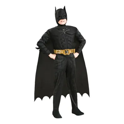 Batman Dark Knight med Muskler Barn Maskeraddräkt - Small