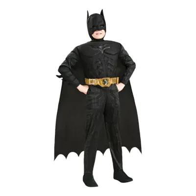 Batman Dark Knight med Muskler Barn Maskeraddräkt - Medium