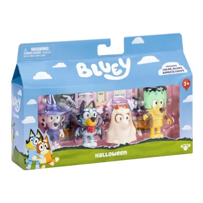 Bluey Figurer 4-pack Halloween Maskerad - Bluey -  Leksaksaffären