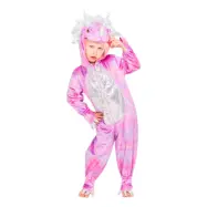 Disco Dinosaurie Rosa Jumpsuit Barn Maskeraddräkt - Small