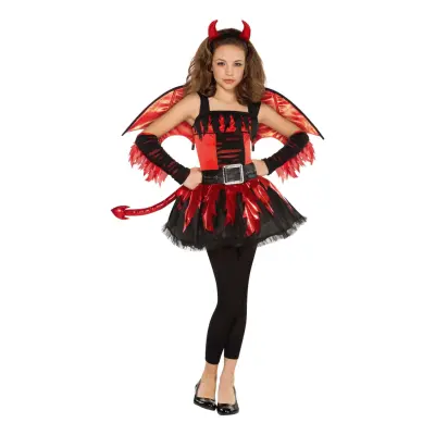 Djävul Klänning Barn Maskeraddräkt - Large