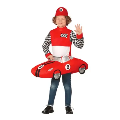 F1-förare med Bil Barn Maskeraddräkt - Medium