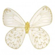 Fjärilsvingar Vit/Guld Barn - One size