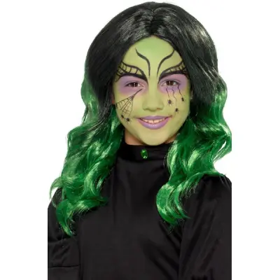 Häxperuk Barn Grön&Svart