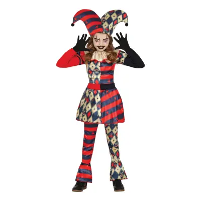 Harlequin Gycklare Barn Maskeraddräkt - Large